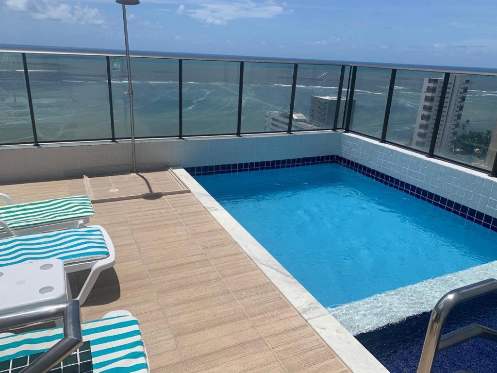 Apartamento com vista para o Mar Recife Bagian luar foto